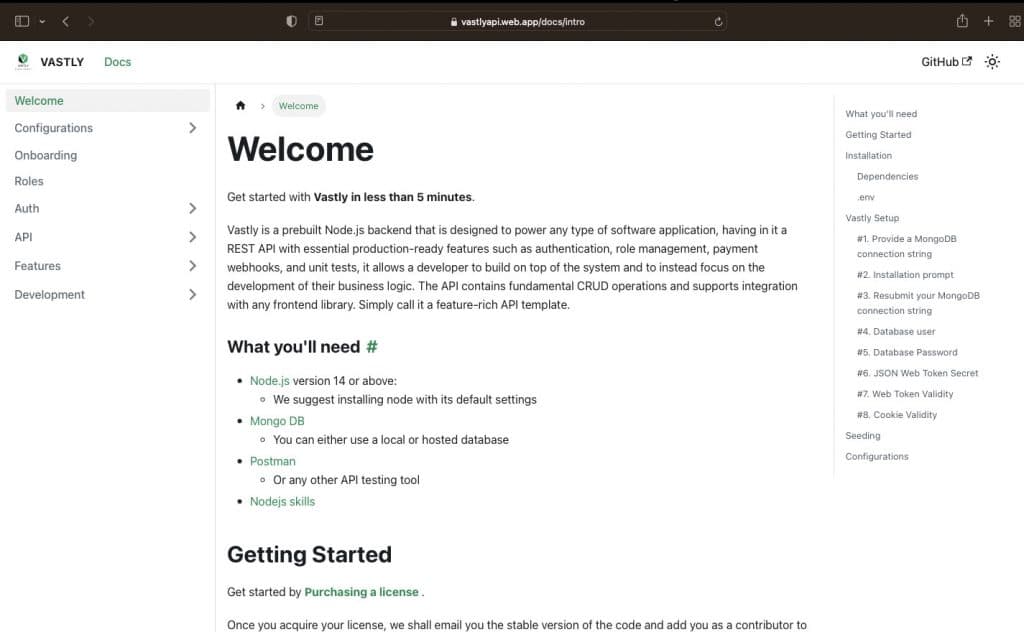Vastly api